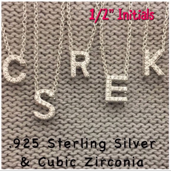 zokydoky Jewelry - .925 Sterling 1/2" Initial CZ Necklaces, NWT